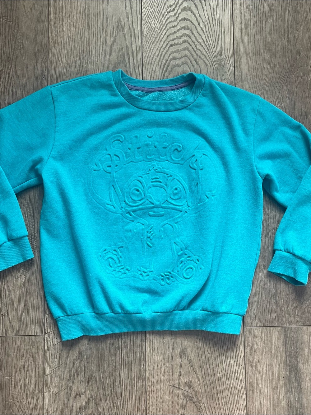 Disney Lilo and Stitch Girls Large 10/12 Teal Graphic Sweatshirt